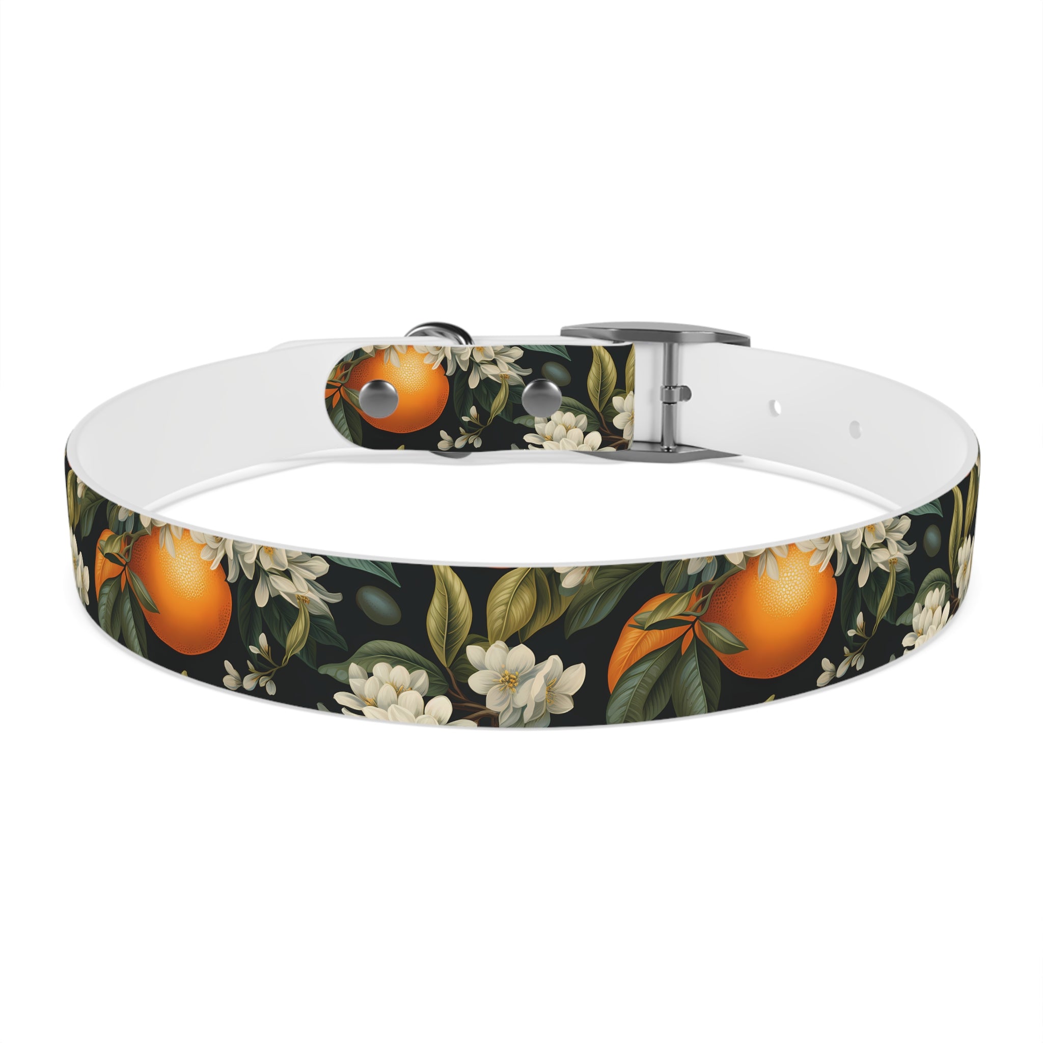 Orange Blossom Pattern - Hypoallergenic Waterproof Dog Collar - Proudly Made in USA - Pet Crate | Trusted and Loved by Pet Lovers