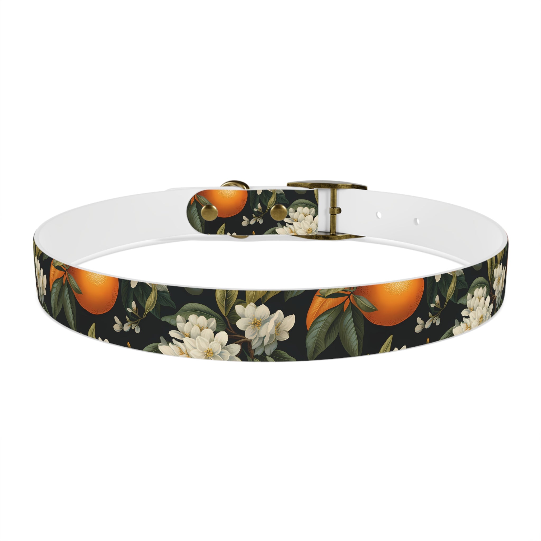 Orange Blossom Pattern - Hypoallergenic Waterproof Dog Collar - Proudly Made in USA - Pet Crate | Trusted and Loved by Pet Lovers