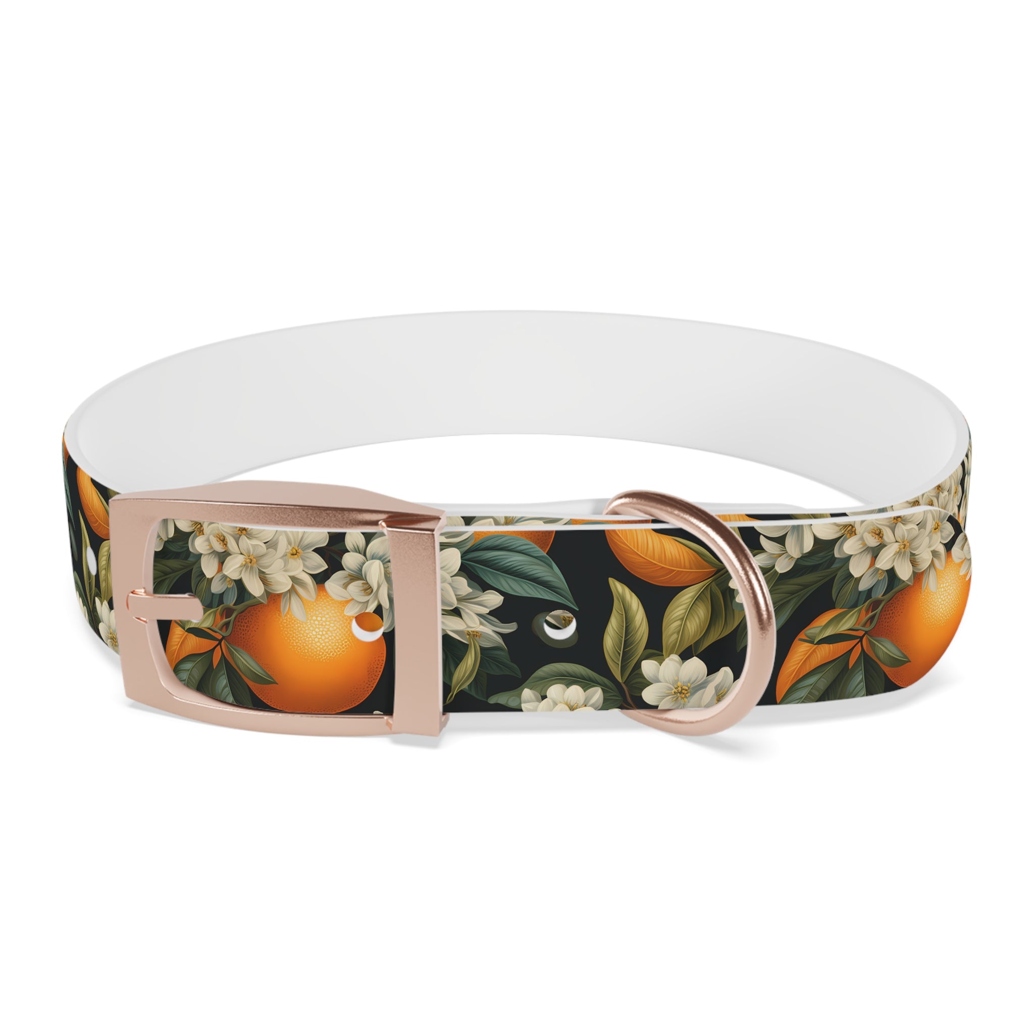 Orange Blossom Pattern - Hypoallergenic Waterproof Dog Collar - Proudly Made in USA - Pet Crate | Trusted and Loved by Pet Lovers