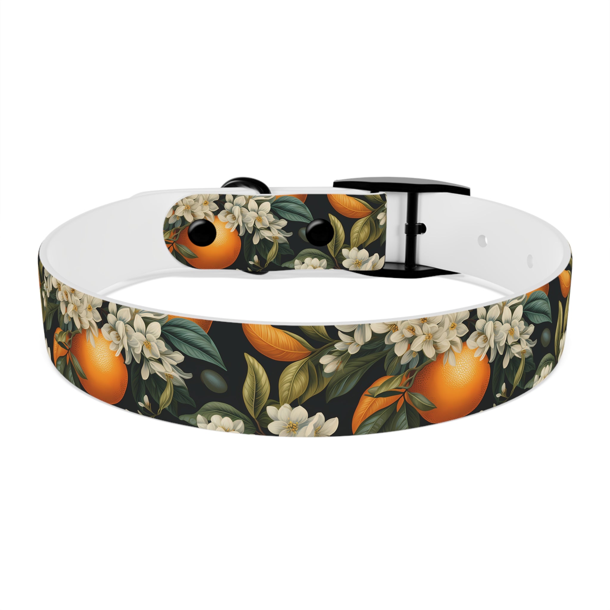 Orange Blossom Pattern - Hypoallergenic Waterproof Dog Collar - Proudly Made in USA - Pet Crate | Trusted and Loved by Pet Lovers