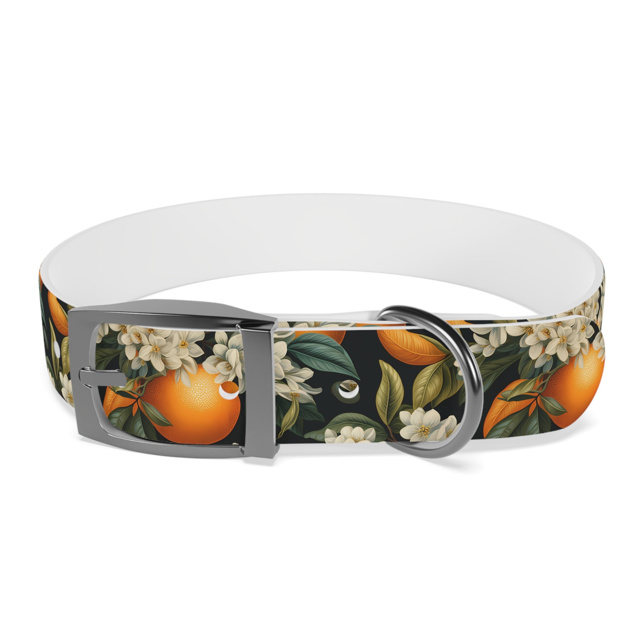 Orange Blossom Pattern - Hypoallergenic Waterproof Dog Collar - Proudly Made in USA - Pet Crate | Trusted and Loved by Pet Lovers