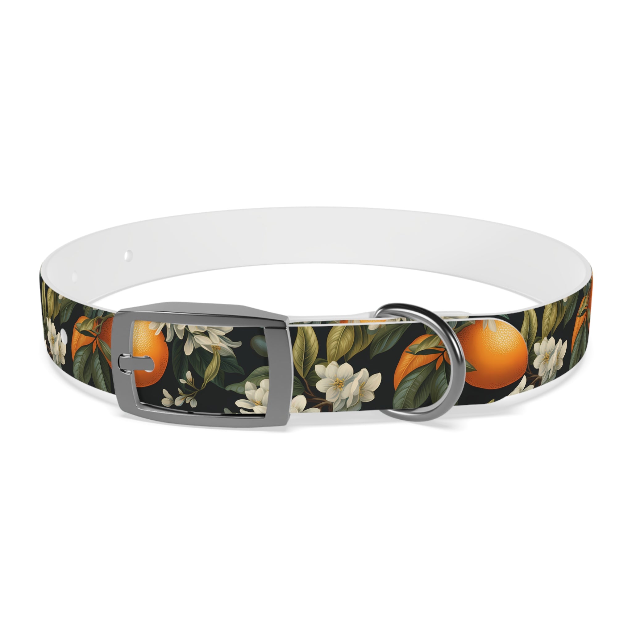 Orange Blossom Pattern - Hypoallergenic Waterproof Dog Collar - Proudly Made in USA - Pet Crate | Trusted and Loved by Pet Lovers