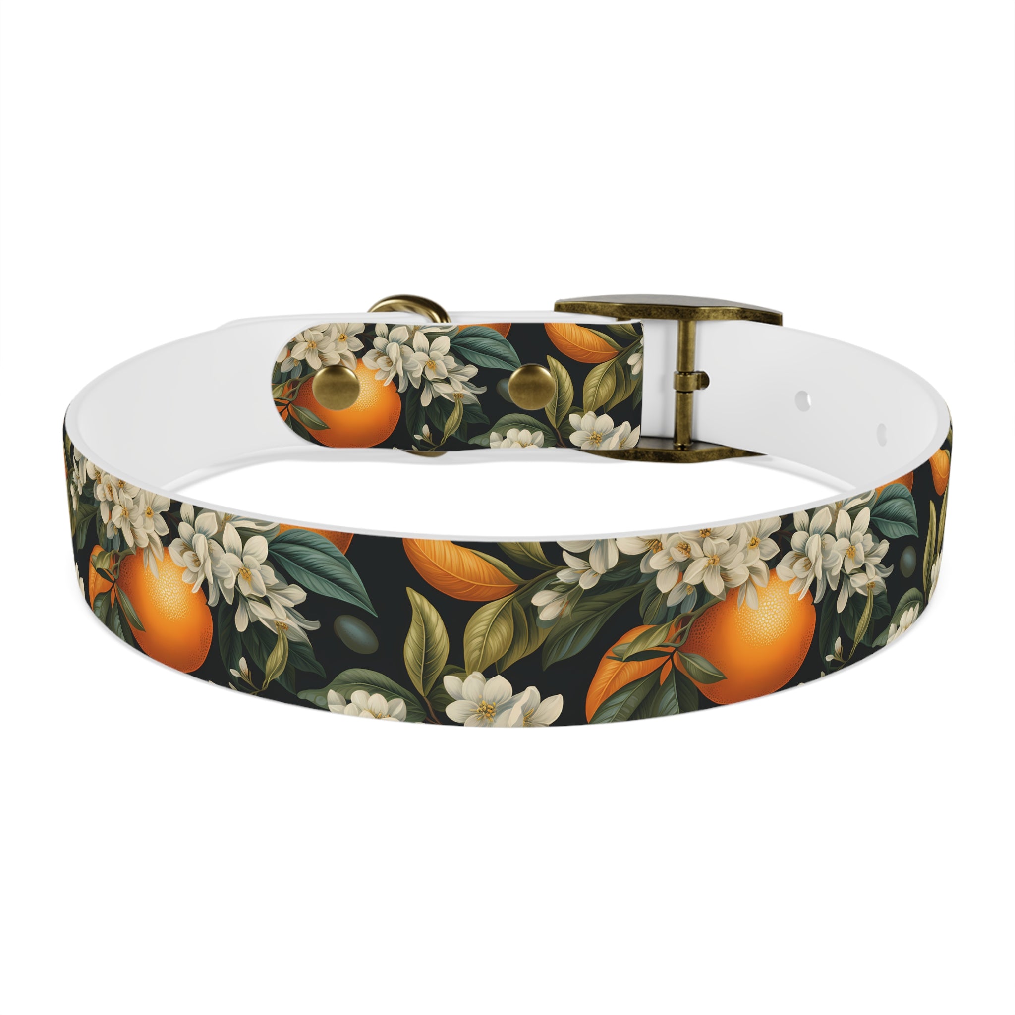 Orange Blossom Pattern - Hypoallergenic Waterproof Dog Collar - Proudly Made in USA - Pet Crate | Trusted and Loved by Pet Lovers