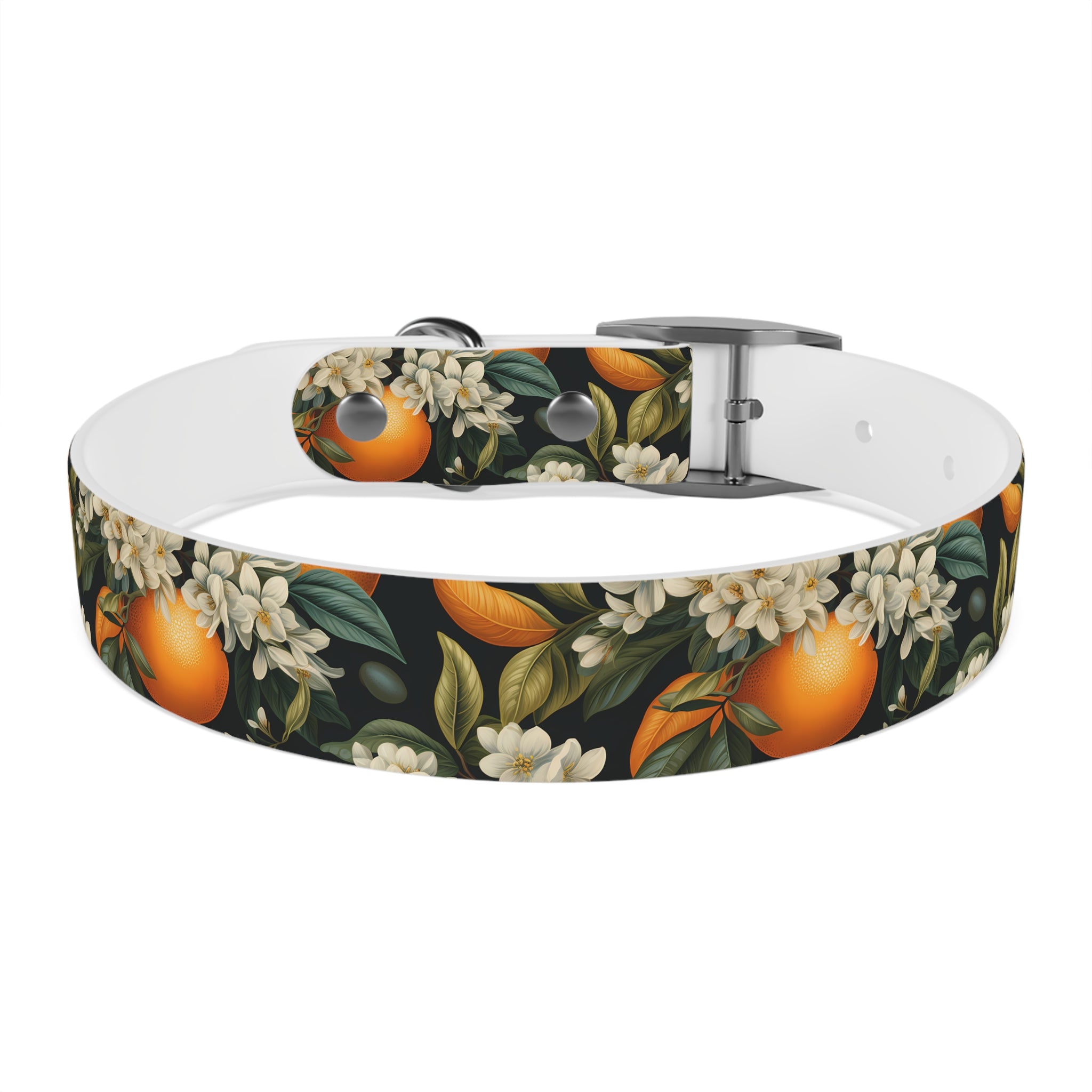 Orange Blossom Pattern - Hypoallergenic Waterproof Dog Collar - Proudly Made in USA - Pet Crate | Trusted and Loved by Pet Lovers