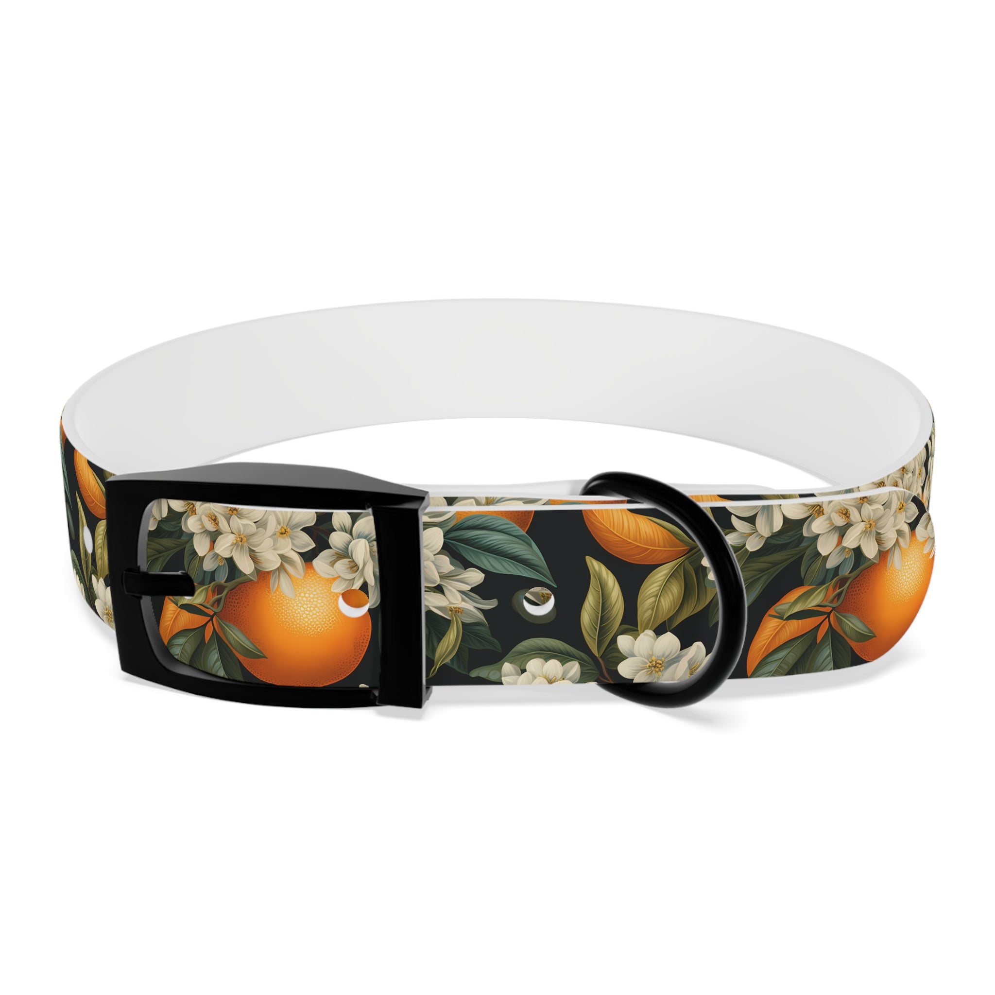 Orange Blossom Pattern - Hypoallergenic Waterproof Dog Collar - Proudly Made in USA - Pet Crate | Trusted and Loved by Pet Lovers