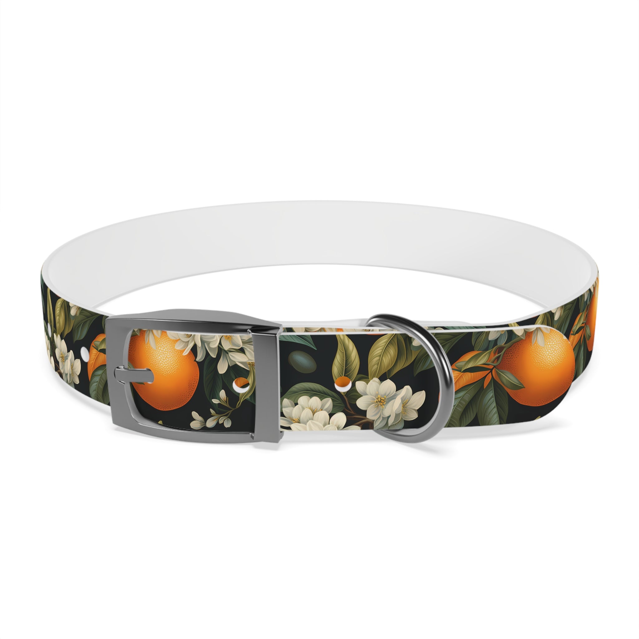 Orange Blossom Pattern - Hypoallergenic Waterproof Dog Collar - Proudly Made in USA - Pet Crate | Trusted and Loved by Pet Lovers