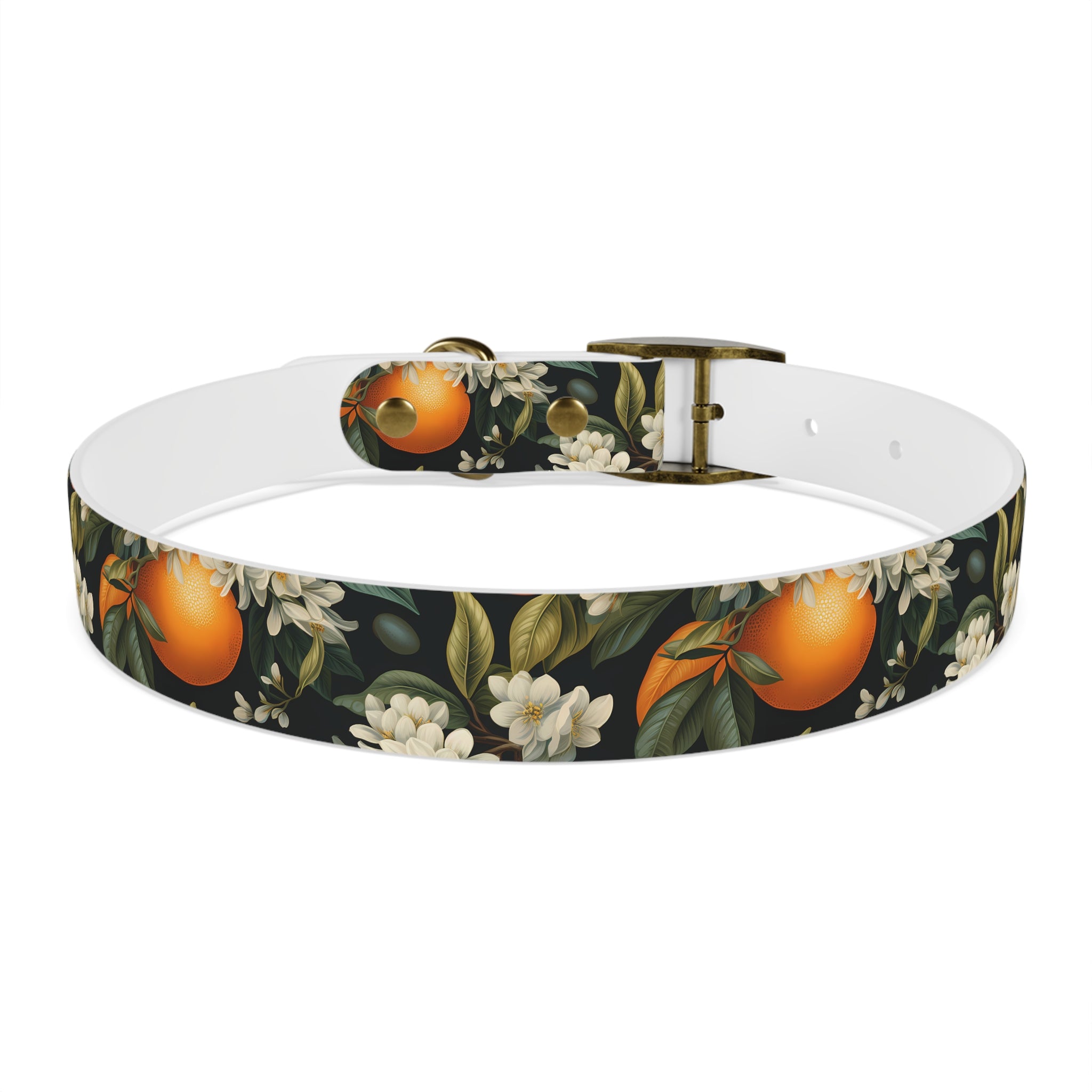 Orange Blossom Pattern - Hypoallergenic Waterproof Dog Collar - Proudly Made in USA - Pet Crate | Trusted and Loved by Pet Lovers