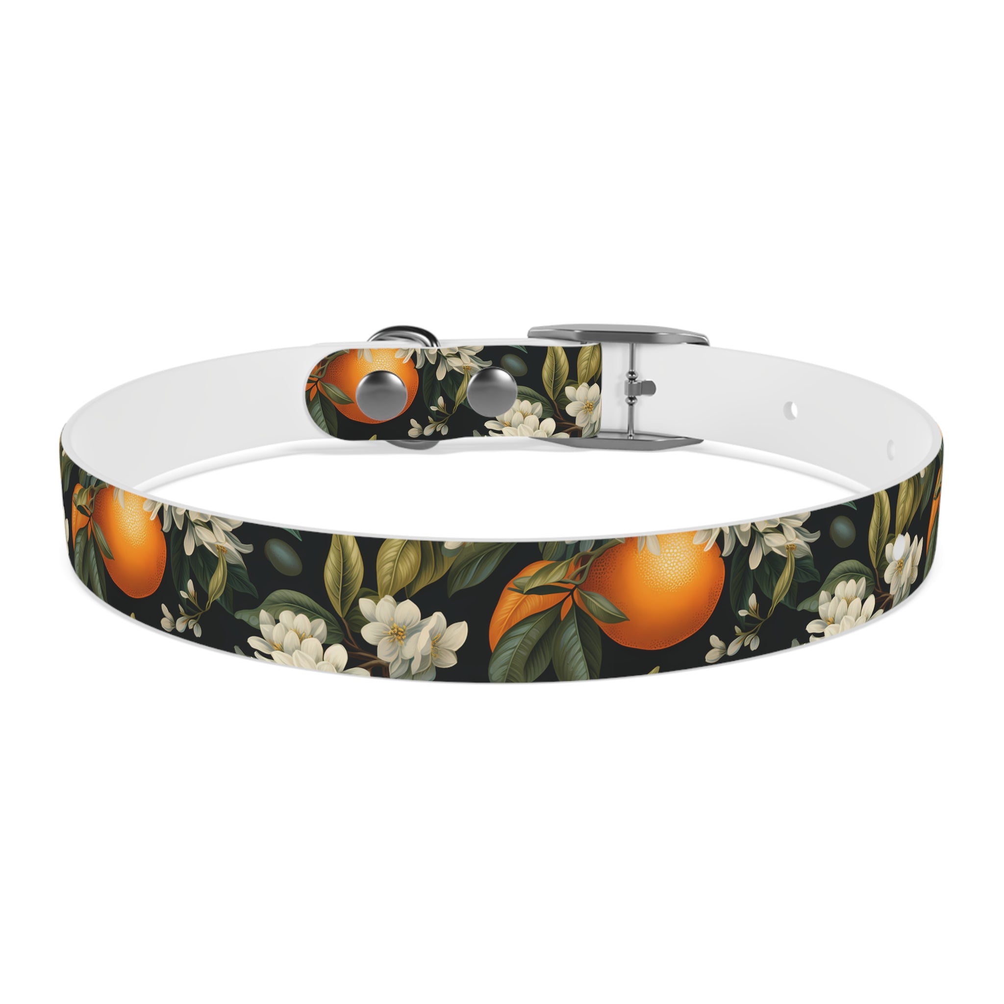 Orange Blossom Pattern - Hypoallergenic Waterproof Dog Collar - Proudly Made in USA - Pet Crate | Trusted and Loved by Pet Lovers