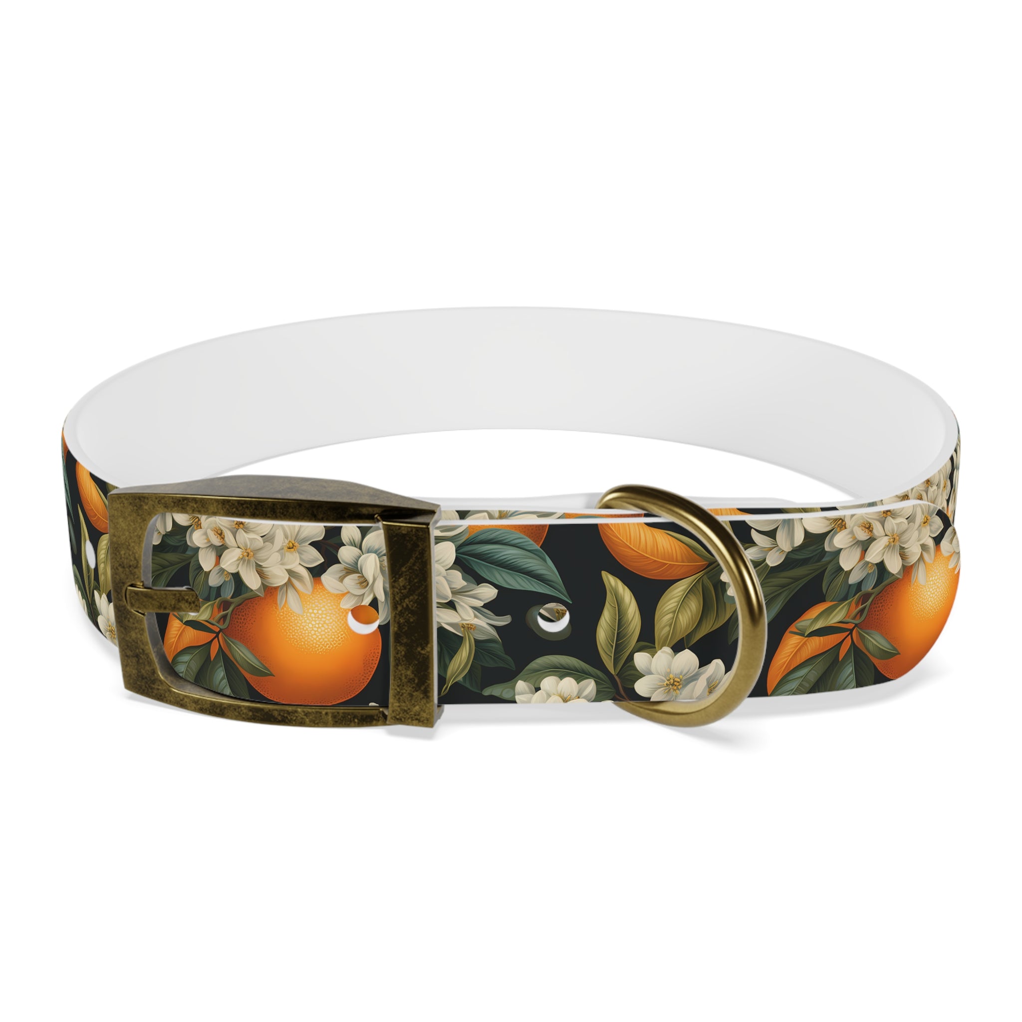 Orange Blossom Pattern - Hypoallergenic Waterproof Dog Collar - Proudly Made in USA - Pet Crate | Trusted and Loved by Pet Lovers