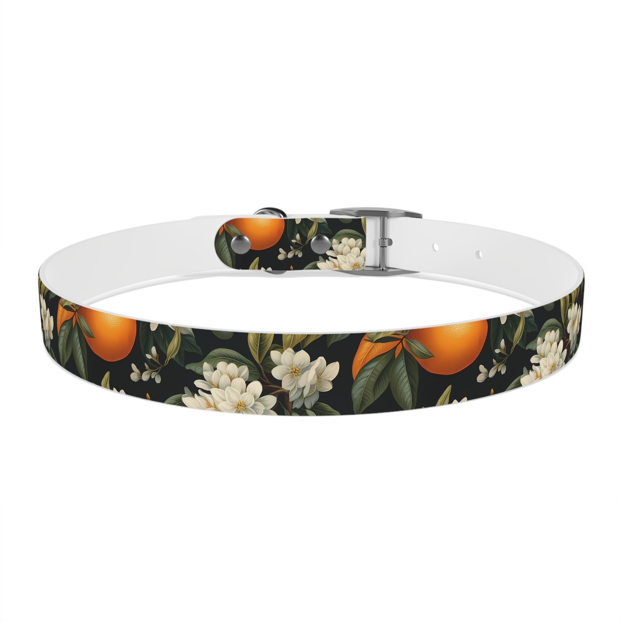 Orange Blossom Pattern - Hypoallergenic Waterproof Dog Collar - Proudly Made in USA - Pet Crate | Trusted and Loved by Pet Lovers