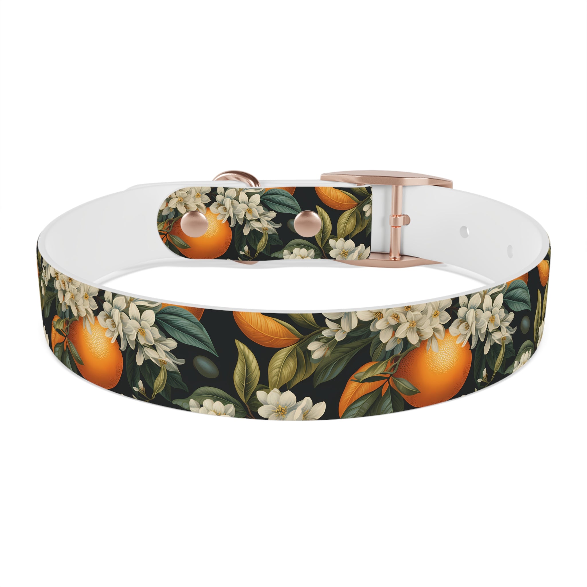 Orange Blossom Pattern - Hypoallergenic Waterproof Dog Collar - Proudly Made in USA - Pet Crate | Trusted and Loved by Pet Lovers