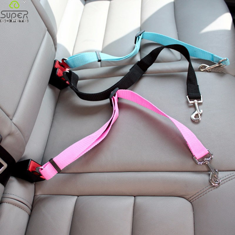 Colorful Nylon Seatbelt-to-Collar Dog Vehicle Harness - Pet Crate 